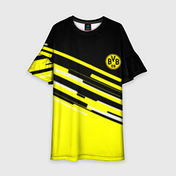 Платье клеш для девочки Borussia текстура спорт, цвет: 3D-принт