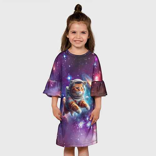 Детское платье Котик смелый космонавт - нейросеть / 3D-принт – фото 3