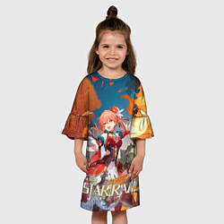 Платье клеш для девочки Гуйнайфэнь из Хонкая, цвет: 3D-принт — фото 2