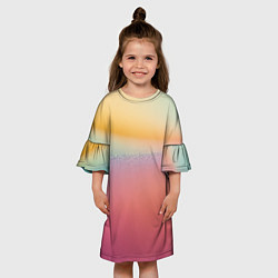 Платье клеш для девочки Радужные переходы градиент, цвет: 3D-принт — фото 2