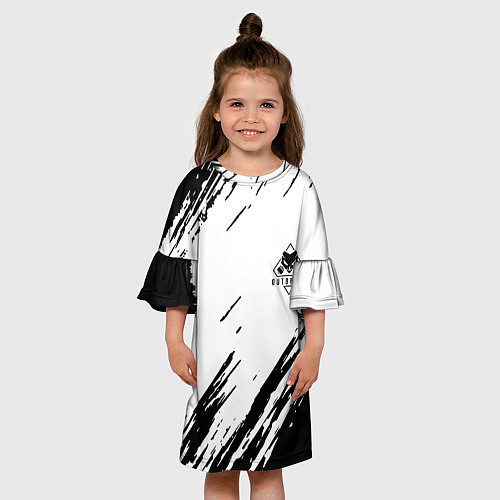 Детское платье Rainbow six текстура краски штрихи / 3D-принт – фото 3