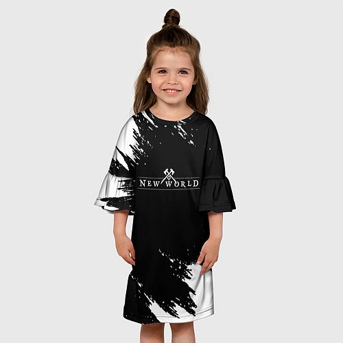 Детское платье New world штрихи красок / 3D-принт – фото 3