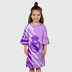 Платье клеш для девочки Real Madrid текстура фк, цвет: 3D-принт — фото 2