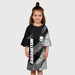 Платье клеш для девочки Helldivers 2: Skull Logo, цвет: 3D-принт — фото 2