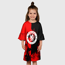 Платье клеш для девочки Chelsea fire storm текстура, цвет: 3D-принт — фото 2