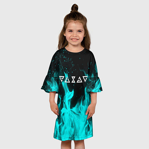 Детское платье Ведьмак лого в огне / 3D-принт – фото 3