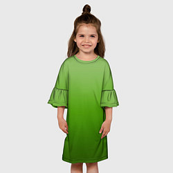 Платье клеш для девочки Градиент яблочный зелёный, цвет: 3D-принт — фото 2