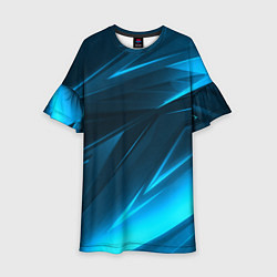 Платье клеш для девочки Geometry stripes neon color, цвет: 3D-принт