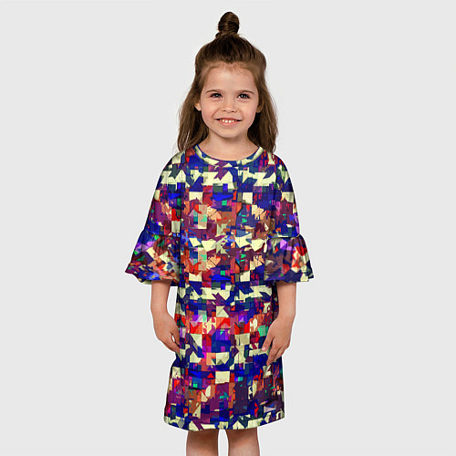 Детское платье Разноцветные осколки стекла / 3D-принт – фото 3