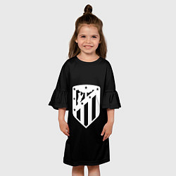 Платье клеш для девочки Атлетико Мадрид белое лого фк, цвет: 3D-принт — фото 2