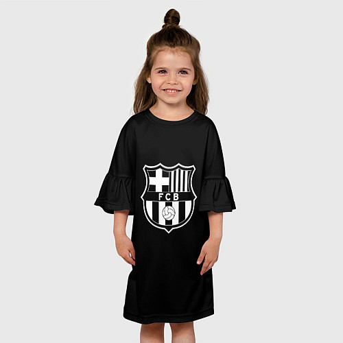 Детское платье Barcelona fc club белое лого / 3D-принт – фото 3