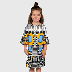Платье клеш для девочки Броня бамблби трансформеры, цвет: 3D-принт — фото 2
