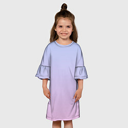 Платье клеш для девочки Градиент лавандовый, цвет: 3D-принт — фото 2