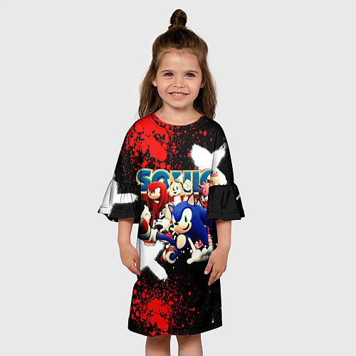 Детское платье Соник бум и его друзья / 3D-принт – фото 3