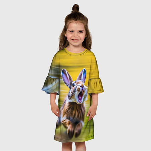 Детское платье Крик бегущего зайца / 3D-принт – фото 3