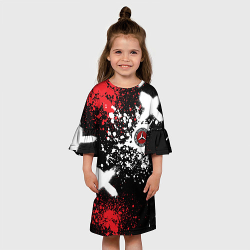 Детское платье Мерседес на фоне граффити и брызг красок / 3D-принт – фото 3