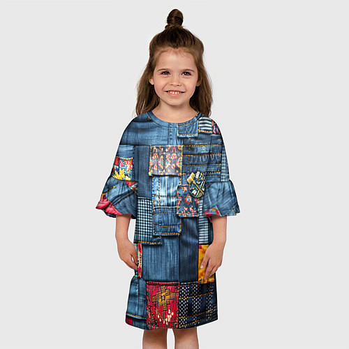 Детское платье Значок адвоката на джинсах / 3D-принт – фото 3