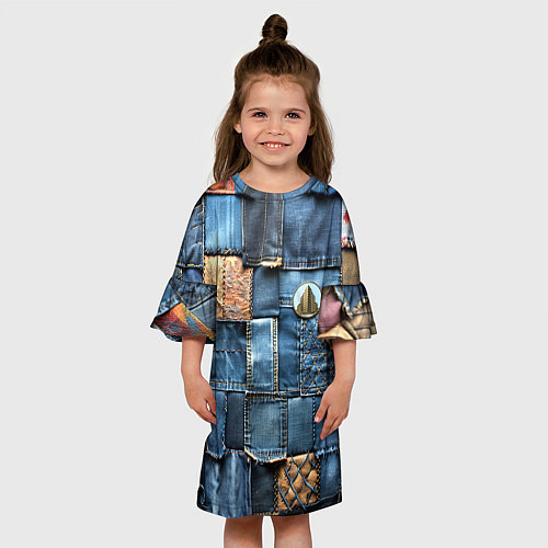 Детское платье Значок архитектора на джинсах / 3D-принт – фото 3
