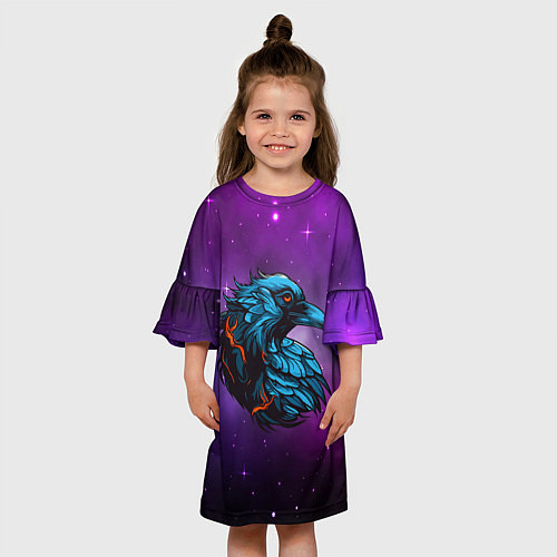 Детское платье Ворона в космосе / 3D-принт – фото 3