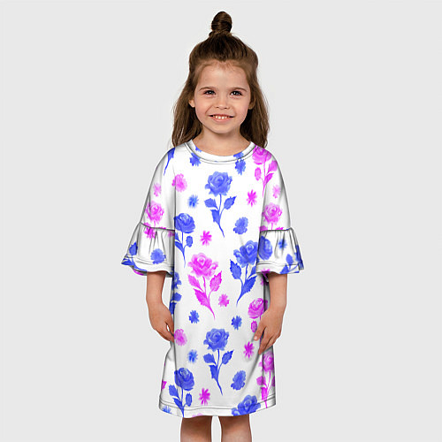 Детское платье Цветочный узор из роз - паттерн / 3D-принт – фото 3