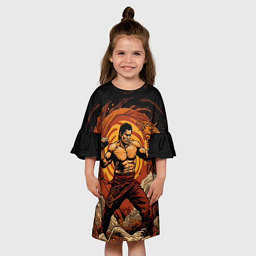 Детское платье Муай тай боец в стойке / 3D-принт – фото 3