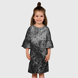 Платье клеш для девочки Абстракция - серый пунш, цвет: 3D-принт — фото 2