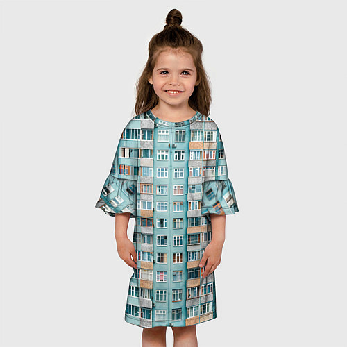 Детское платье Хрущёвка в голубых тонах / 3D-принт – фото 3