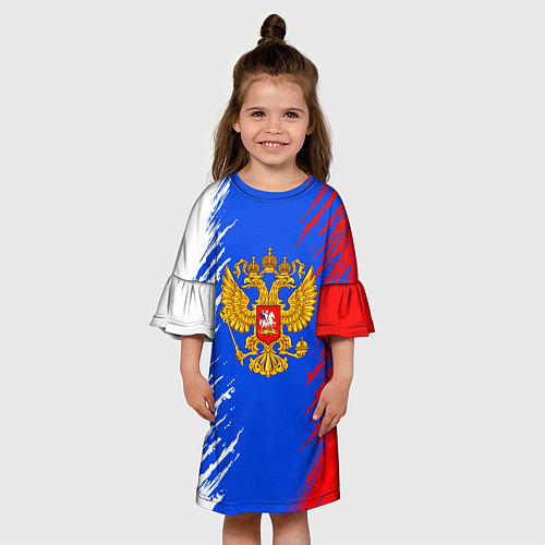 Детское платье Триколор штрихи с гербор / 3D-принт – фото 3