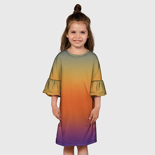 Детское платье Градиент цвета заката / 3D-принт – фото 3