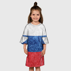 Платье клеш для девочки Флаг России разноцветный, цвет: 3D-принт — фото 2