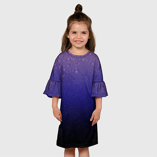 Детское платье Розово-сине-чёрный градиент абстрактный / 3D-принт – фото 3