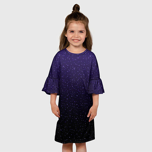 Детское платье Градиент ночной фиолетово-чёрный / 3D-принт – фото 3
