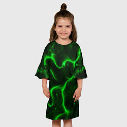 Платье клеш для девочки Светящиеся волосяной узор, цвет: 3D-принт — фото 2