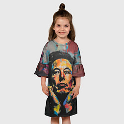 Платье клеш для девочки Илон Маск граффити портрет, цвет: 3D-принт — фото 2