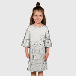 Платье клеш для девочки Каракули, цвет: 3D-принт — фото 2