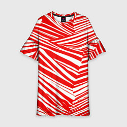 Платье клеш для девочки Упавшая полоска, цвет: 3D-принт