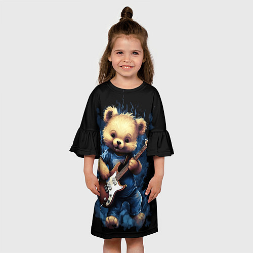 Детское платье Плюшевый медведь музыкант с гитарой / 3D-принт – фото 3