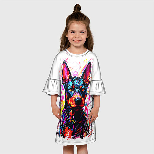 Детское платье Доберман маркерами / 3D-принт – фото 3