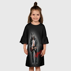 Платье клеш для девочки Слэш музыкант группы Guns N Roses, цвет: 3D-принт — фото 2