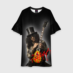 Платье клеш для девочки Slash музыкант группы Guns N Roses, цвет: 3D-принт