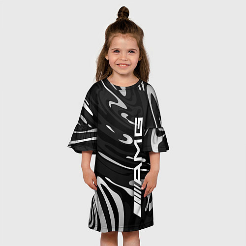 Детское платье Мерседес АМГ - белые волны / 3D-принт – фото 3