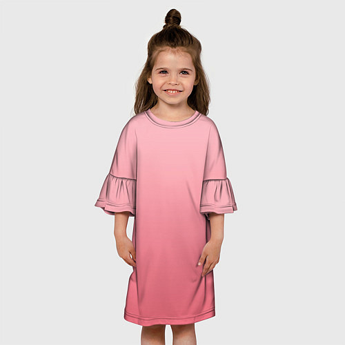 Детское платье Нежный розовый градиент / 3D-принт – фото 3