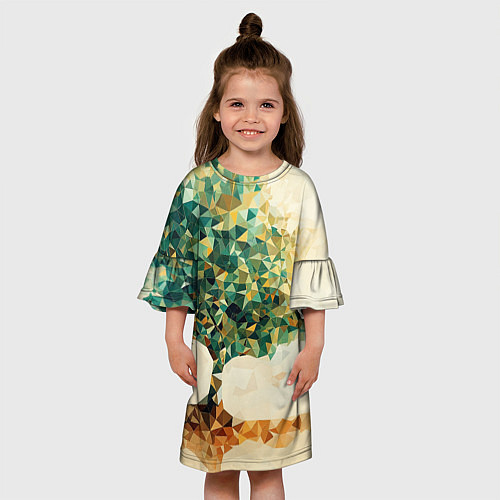 Детское платье Многоугольное дерево с листьями / 3D-принт – фото 3