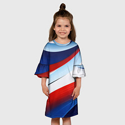 Платье клеш для девочки Волнистая абстракция в стиле минимализм, цвет: 3D-принт — фото 2