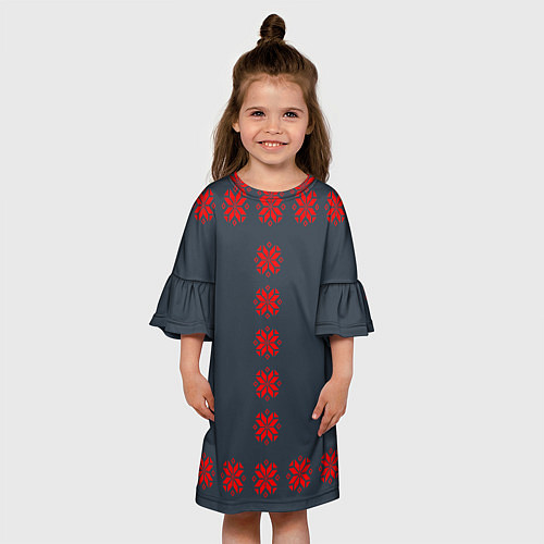 Детское платье Этно - темный / 3D-принт – фото 3