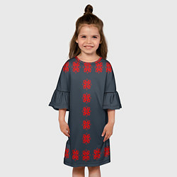 Платье клеш для девочки Этно - темный, цвет: 3D-принт — фото 2