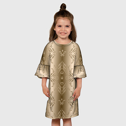 Детское платье Коричневый градиент с узором / 3D-принт – фото 3