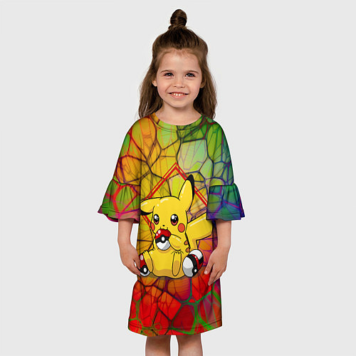 Детское платье Pikachu pokeballs / 3D-принт – фото 3