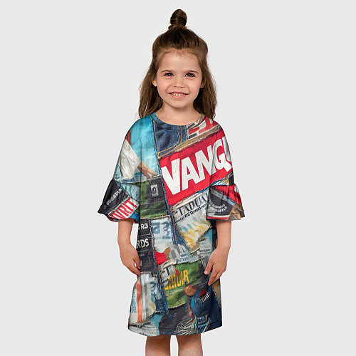 Детское платье Vanguard collage - ai art patchwork / 3D-принт – фото 3