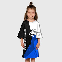 Платье клеш для девочки Мерседес - синяя униформа, цвет: 3D-принт — фото 2